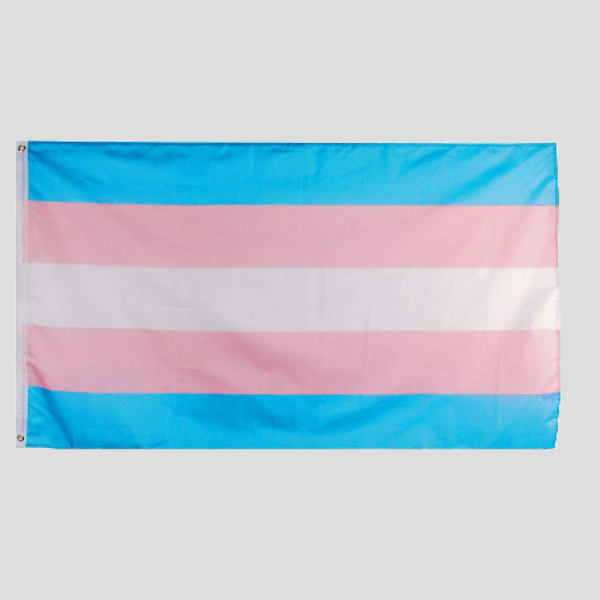  Trans Flag - 3x5 Ft Transgender Pride Flag - Outdoor Nylon UV  Protected Fade Resistant Sewn Stripes and Brass Grommets - 3x5 Inch Tran  Pride Lgbtq Flag Decal/Sticker Included 